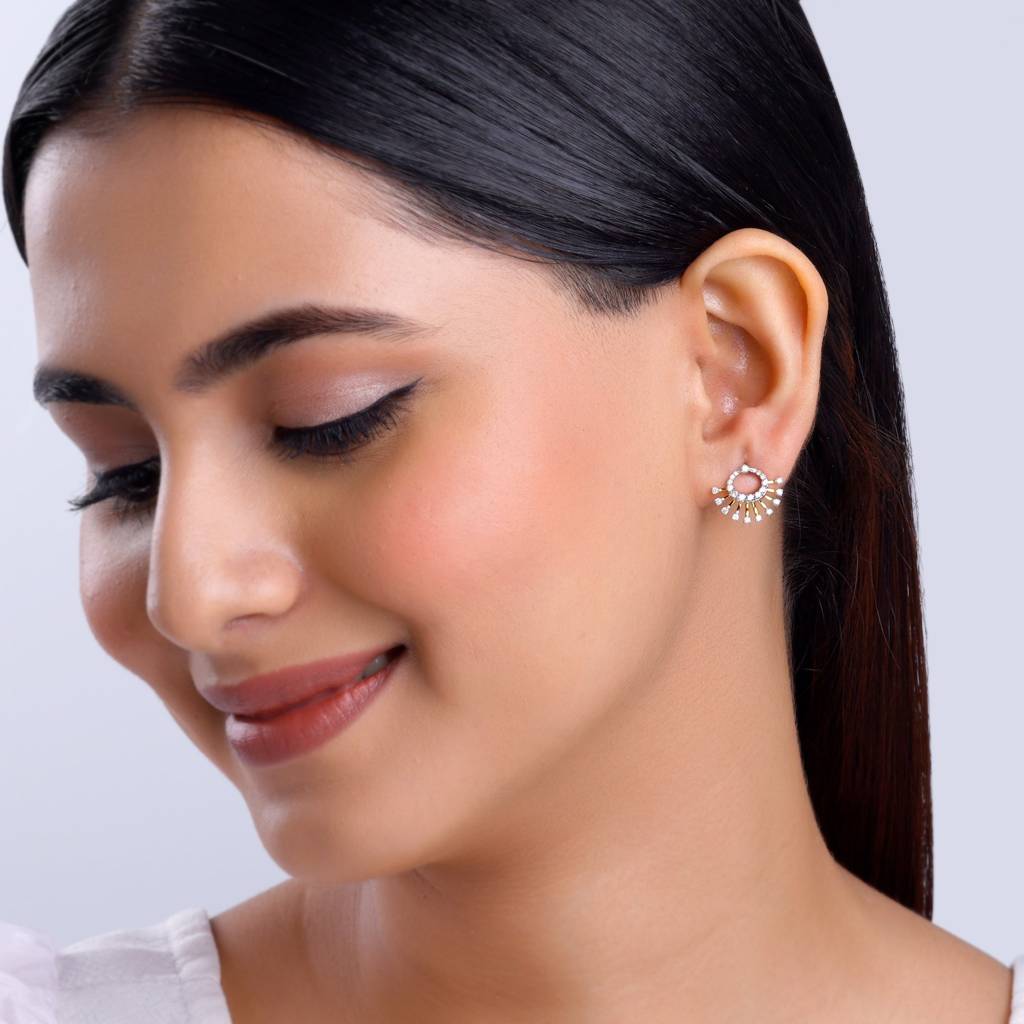 14K Gold Bella Aura Diamond Earrings : GDLER0392