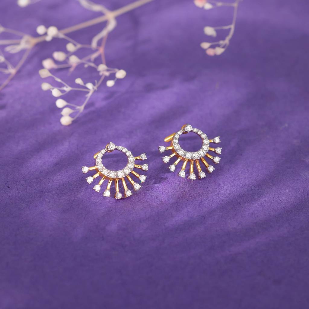 14K Gold Bella Aura Diamond Earrings : GDLER0392