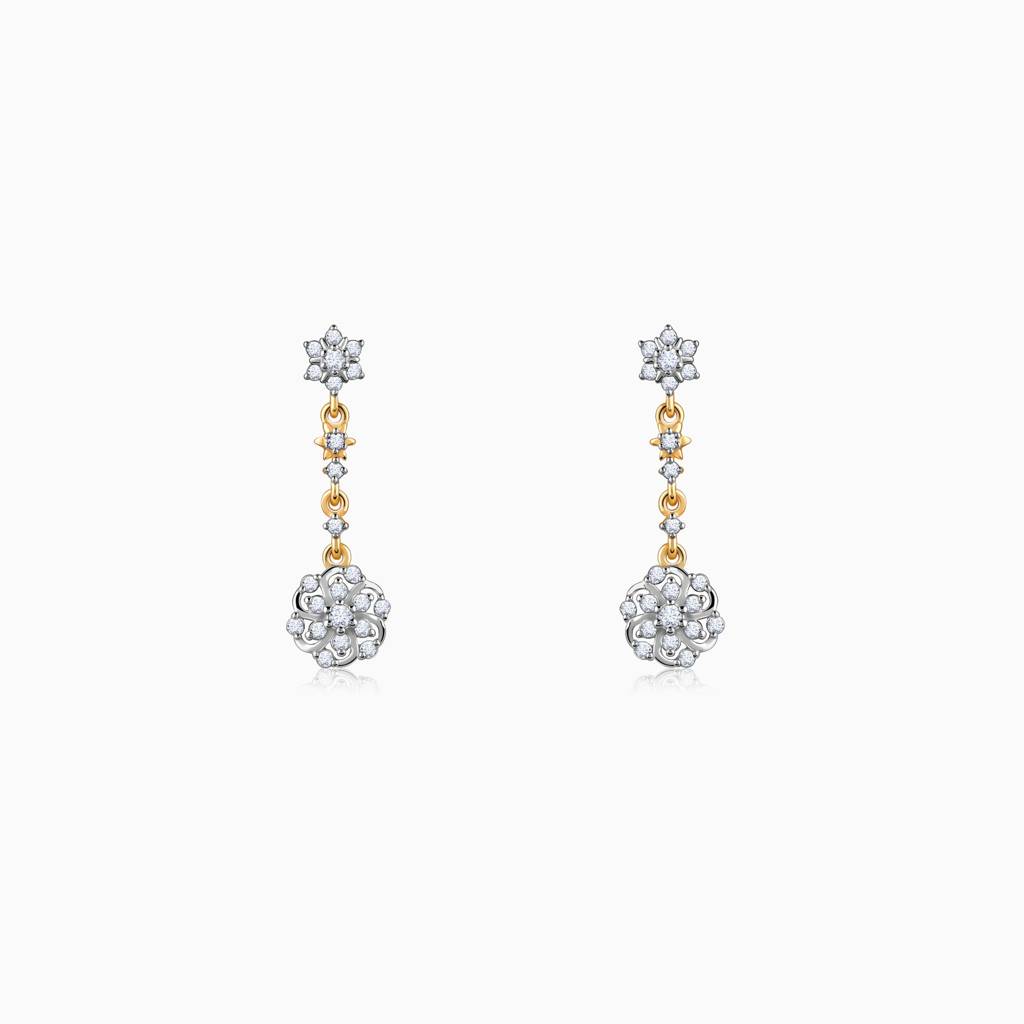 14K Gold Ageratum Diamond Earrings : GDLER0394