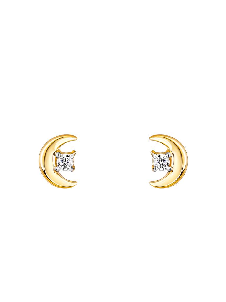 Giva 14K Yellow Gold Luxe Love Diamond Stud Earrings : GDLER03