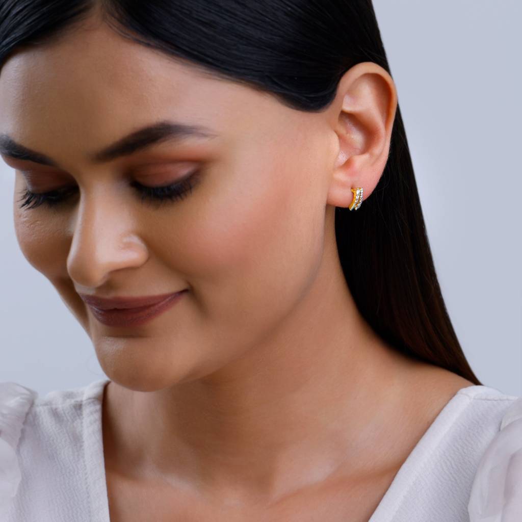 18K Gold Elysian Diamond Earrings : GDLER0416