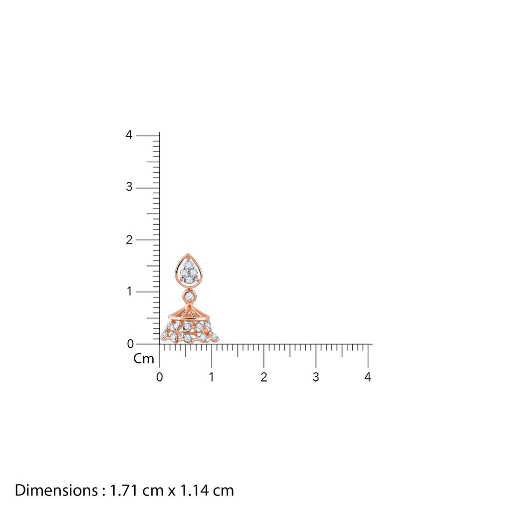 14K Rose Gold Luma Diamond Jhumki : GDLER0417