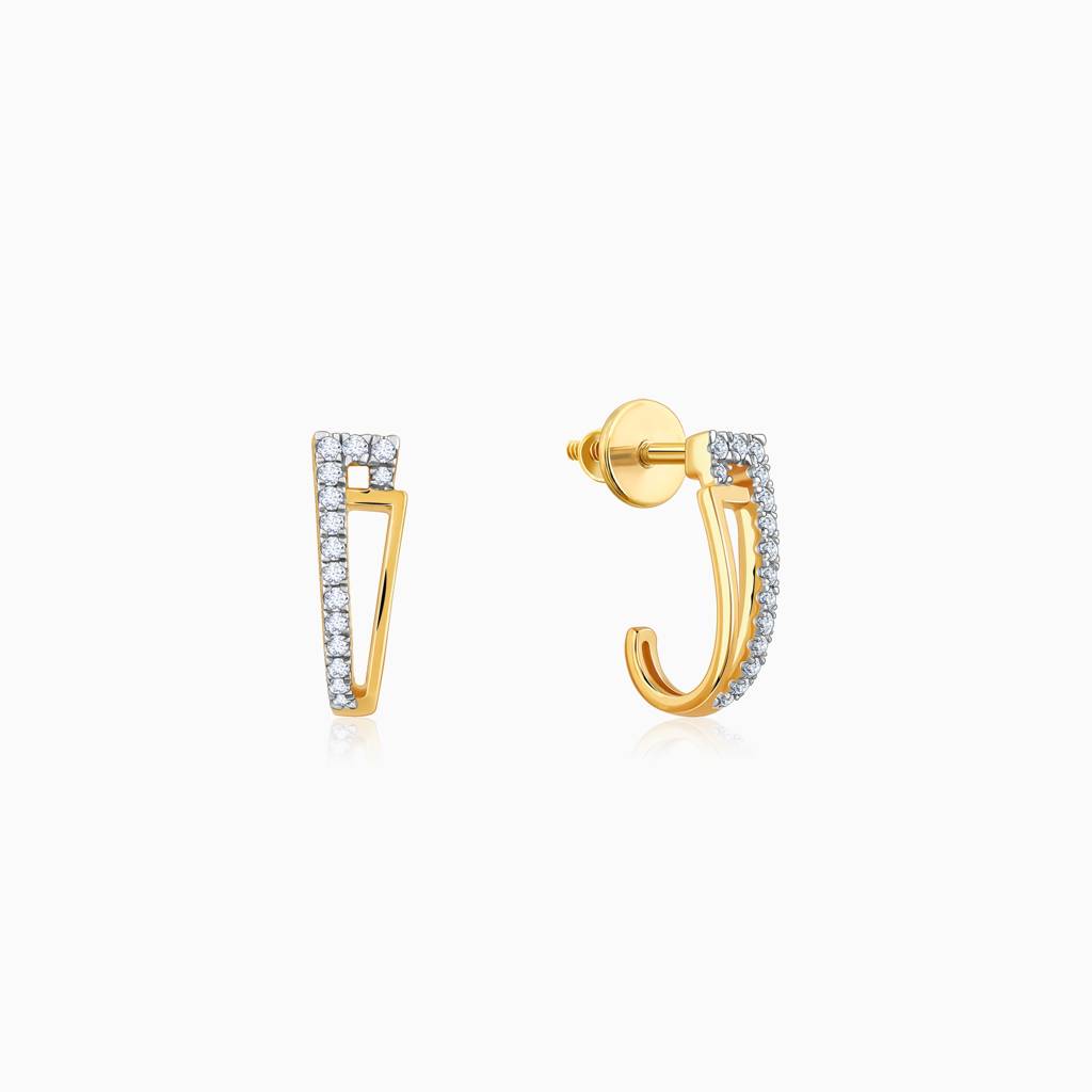18K Gold Hoopla Diamond Earrings : GDLER0418