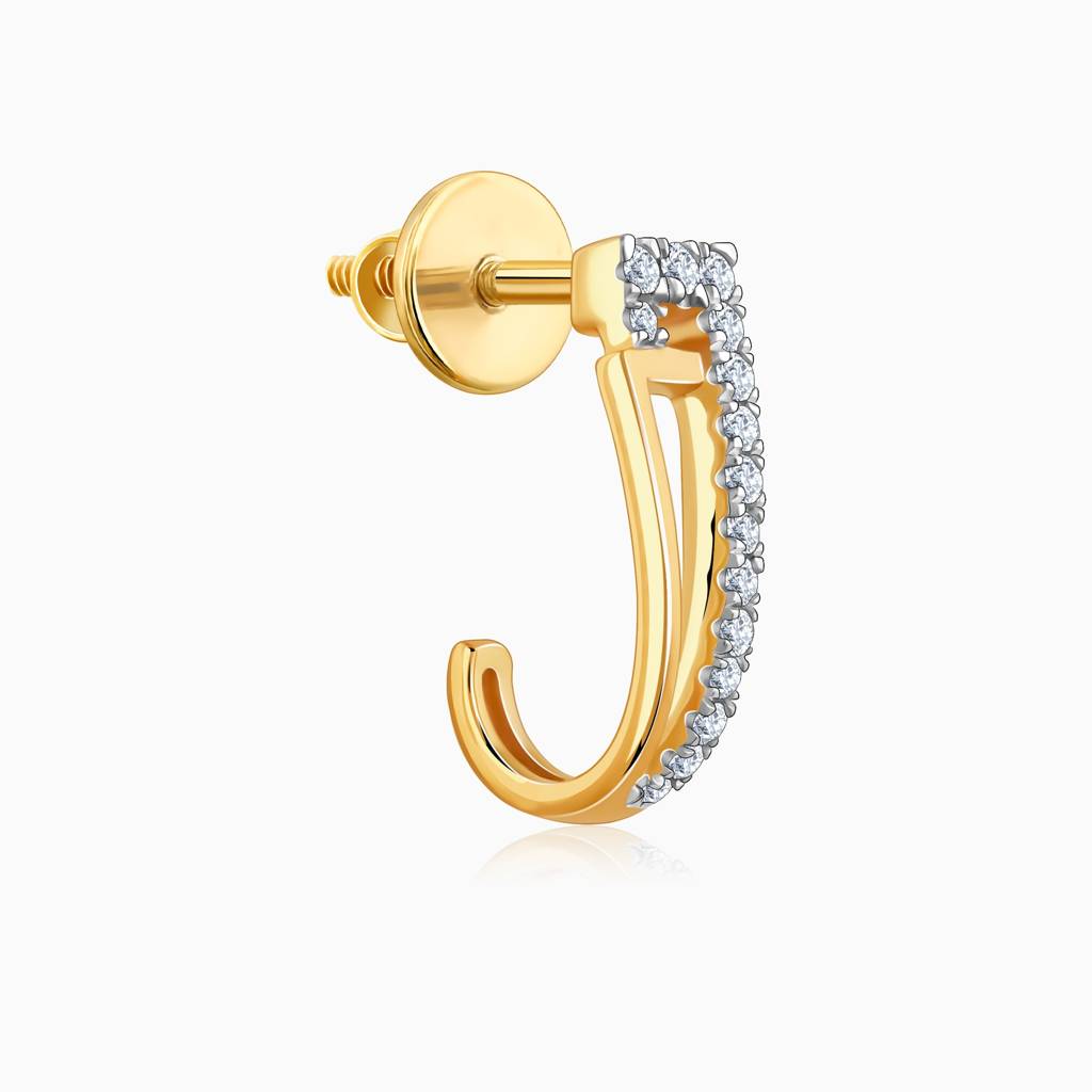 18K Gold Hoopla Diamond Earrings : GDLER0418