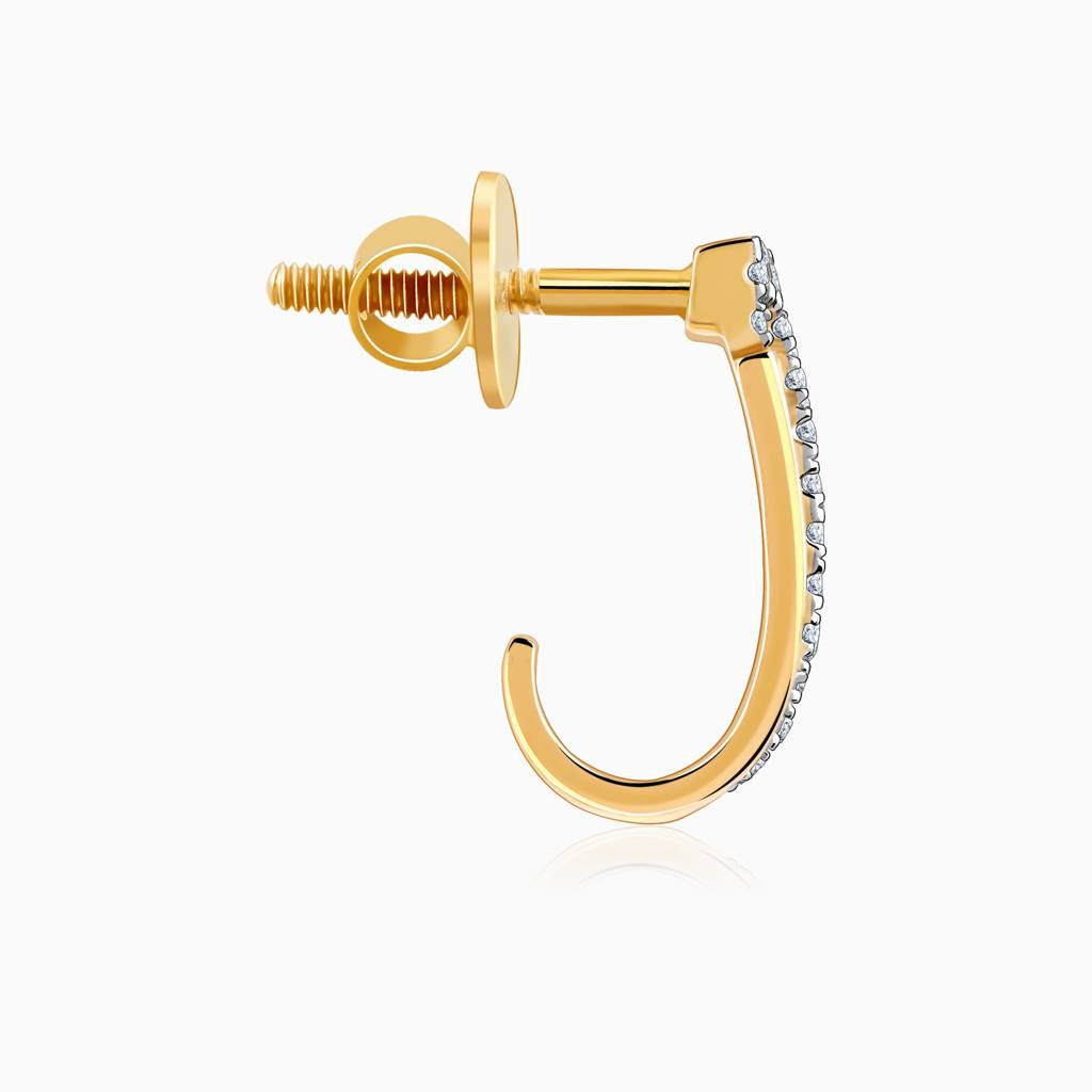 18K Gold Hoopla Diamond Earrings : GDLER0418