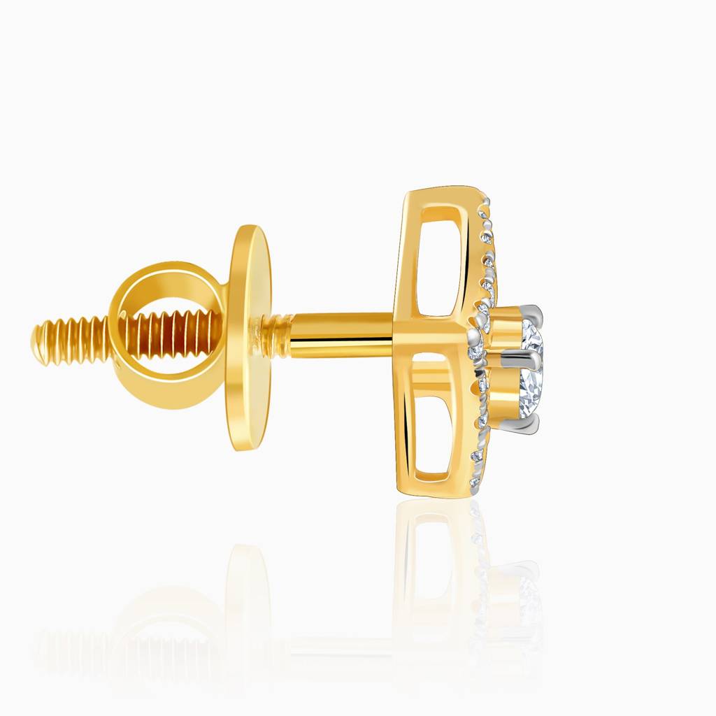 18K Gold Illumina Solitaire Diamond Earrings : GDLER0419