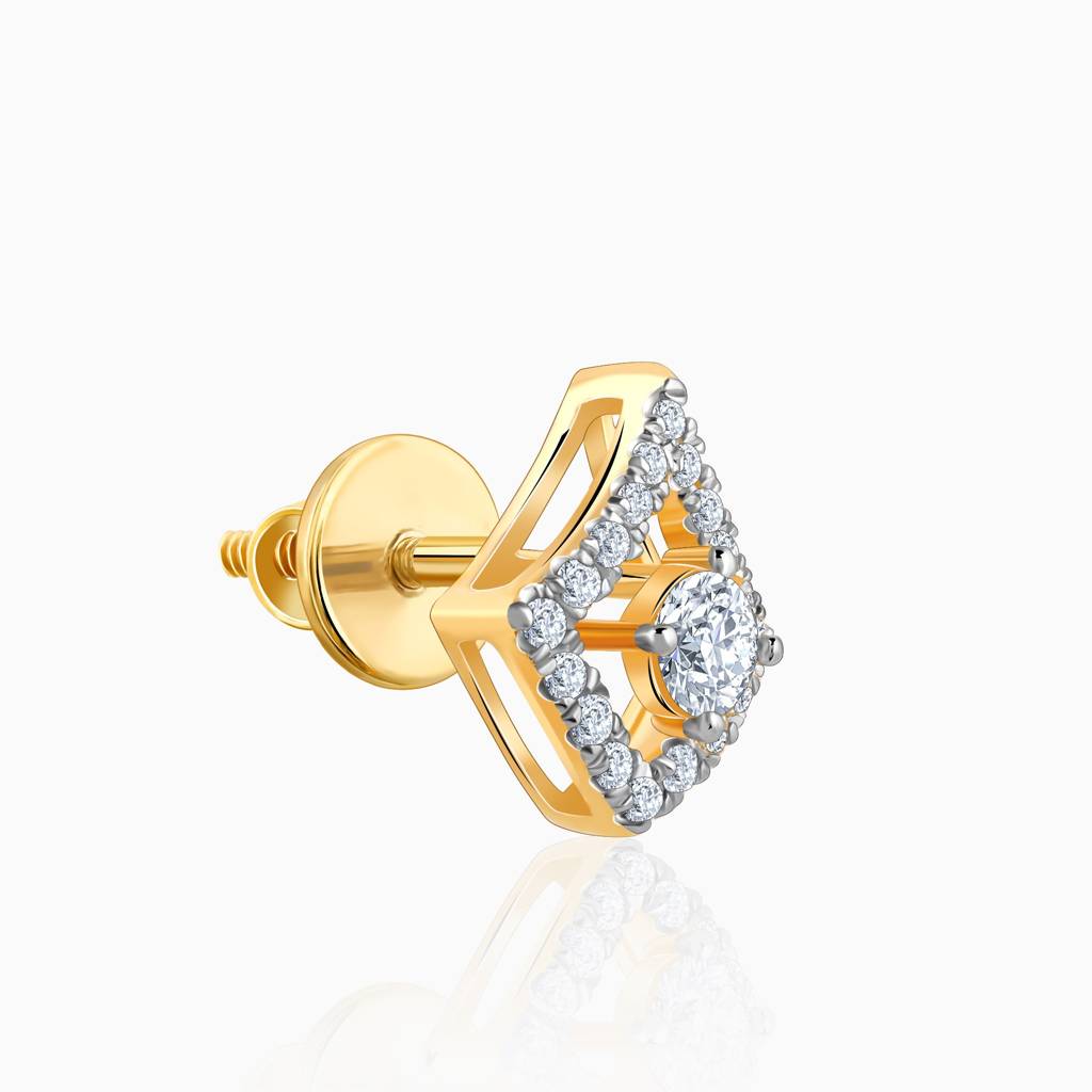 18K Gold Illumina Solitaire Diamond Earrings : GDLER0419