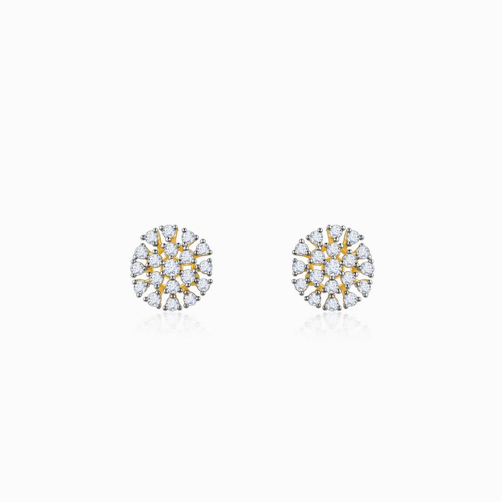 18K Gold Floral Flicker Diamond Earrings : GDLER0420