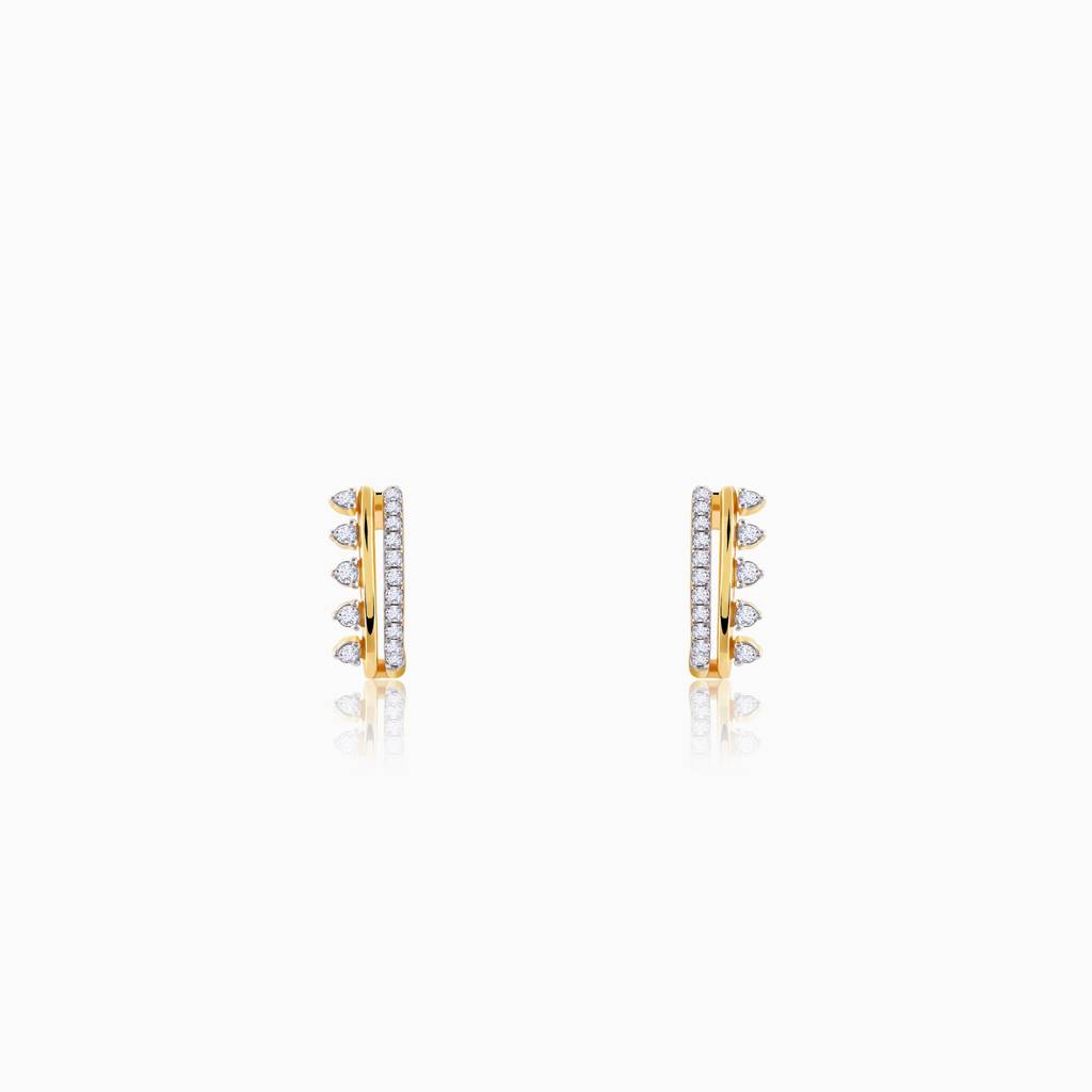 18K Gold Glitter Bomb Diamond Earrings : GDLER0423