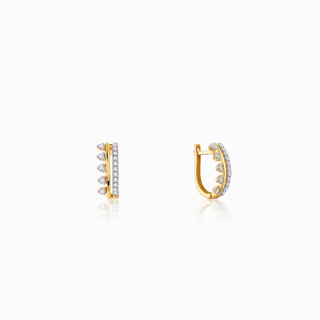 18K Gold Glitter Bomb Diamond Earrings : GDLER0423