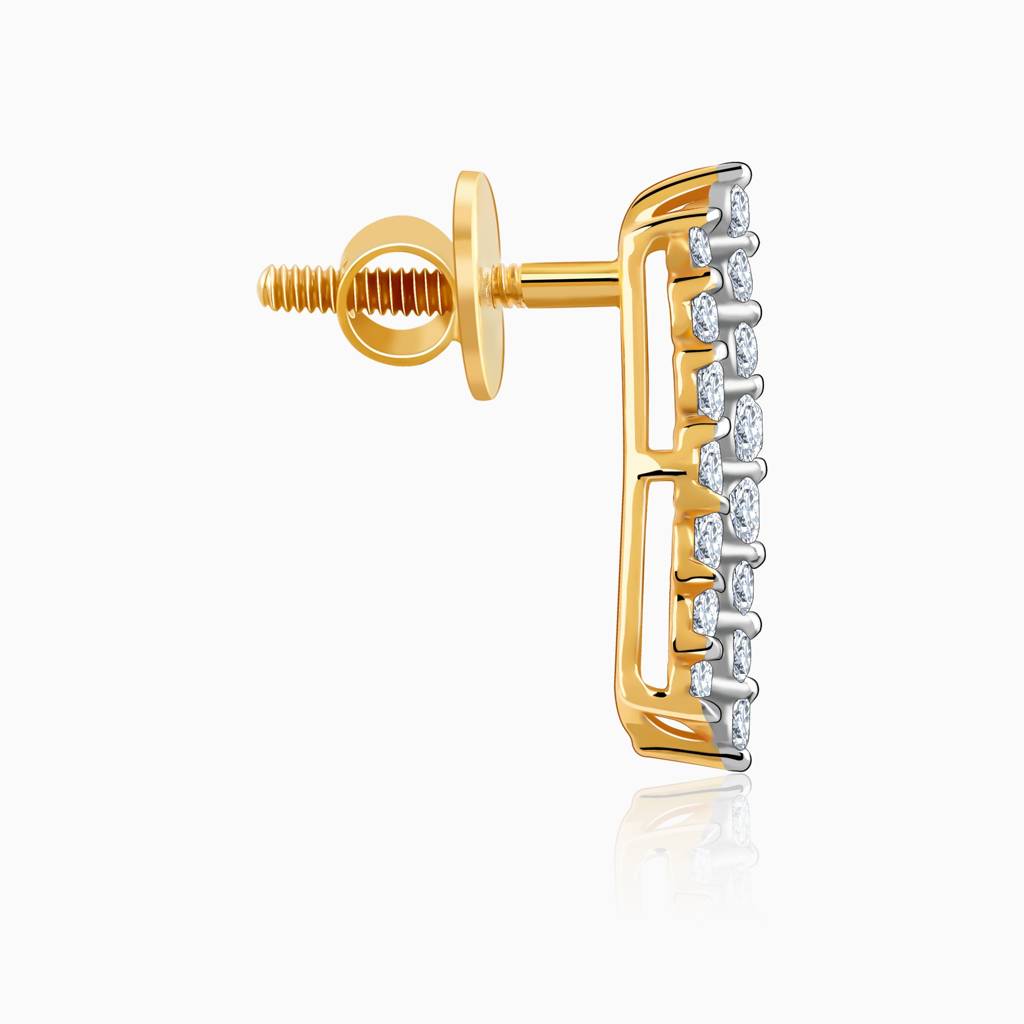 18K Gold Baroque Diamond Earrings : GDLER0429