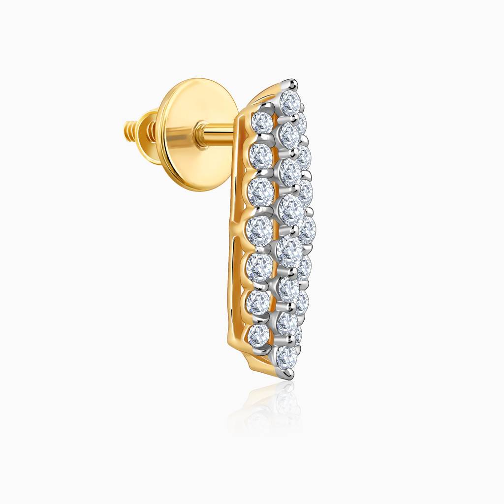 18K Gold Baroque Diamond Earrings : GDLER0429