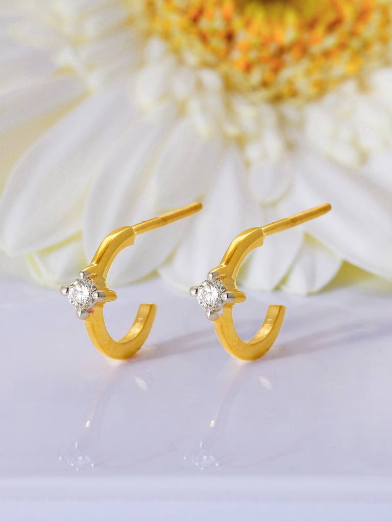 Giva 14K Yellow Gold You Are Unique Diamond Earrings : GDLER042