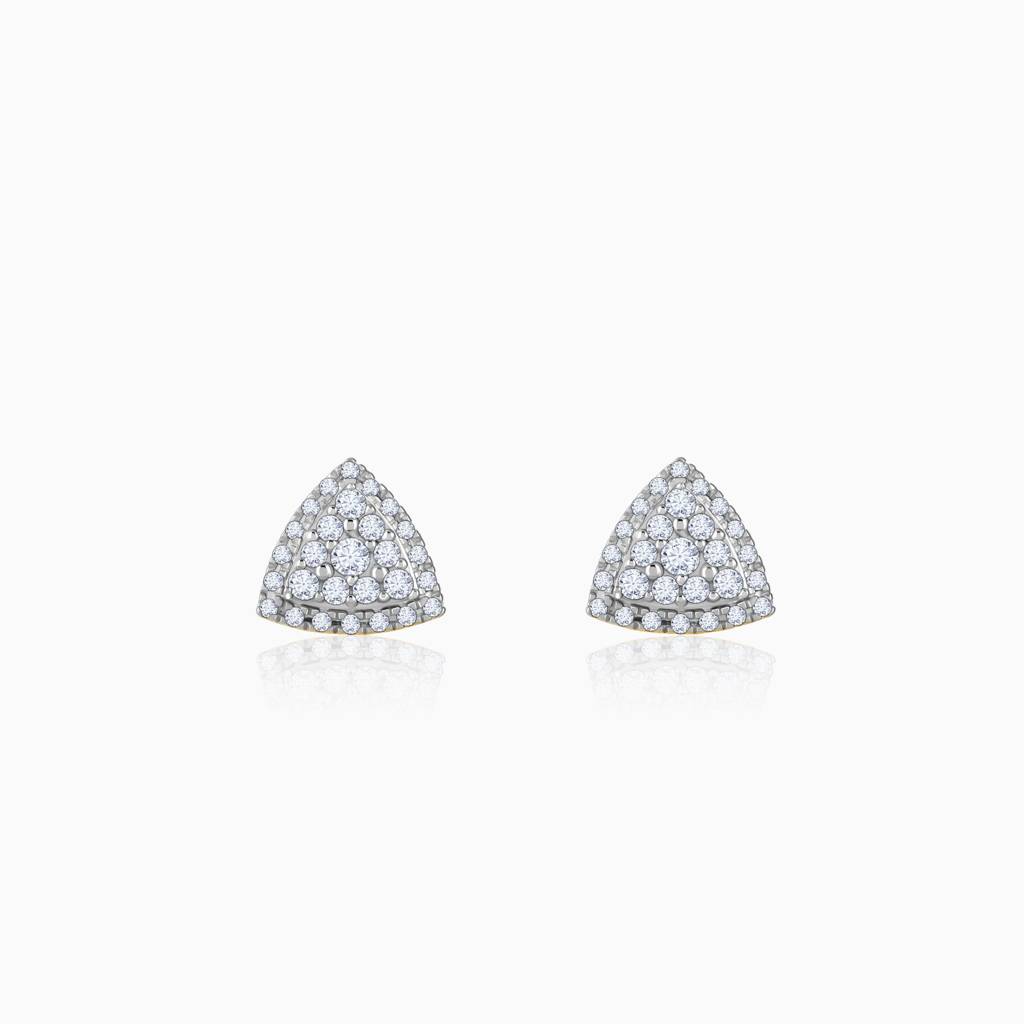 18K Gold Glitter Punch Diamond Earrings : GDLER0435