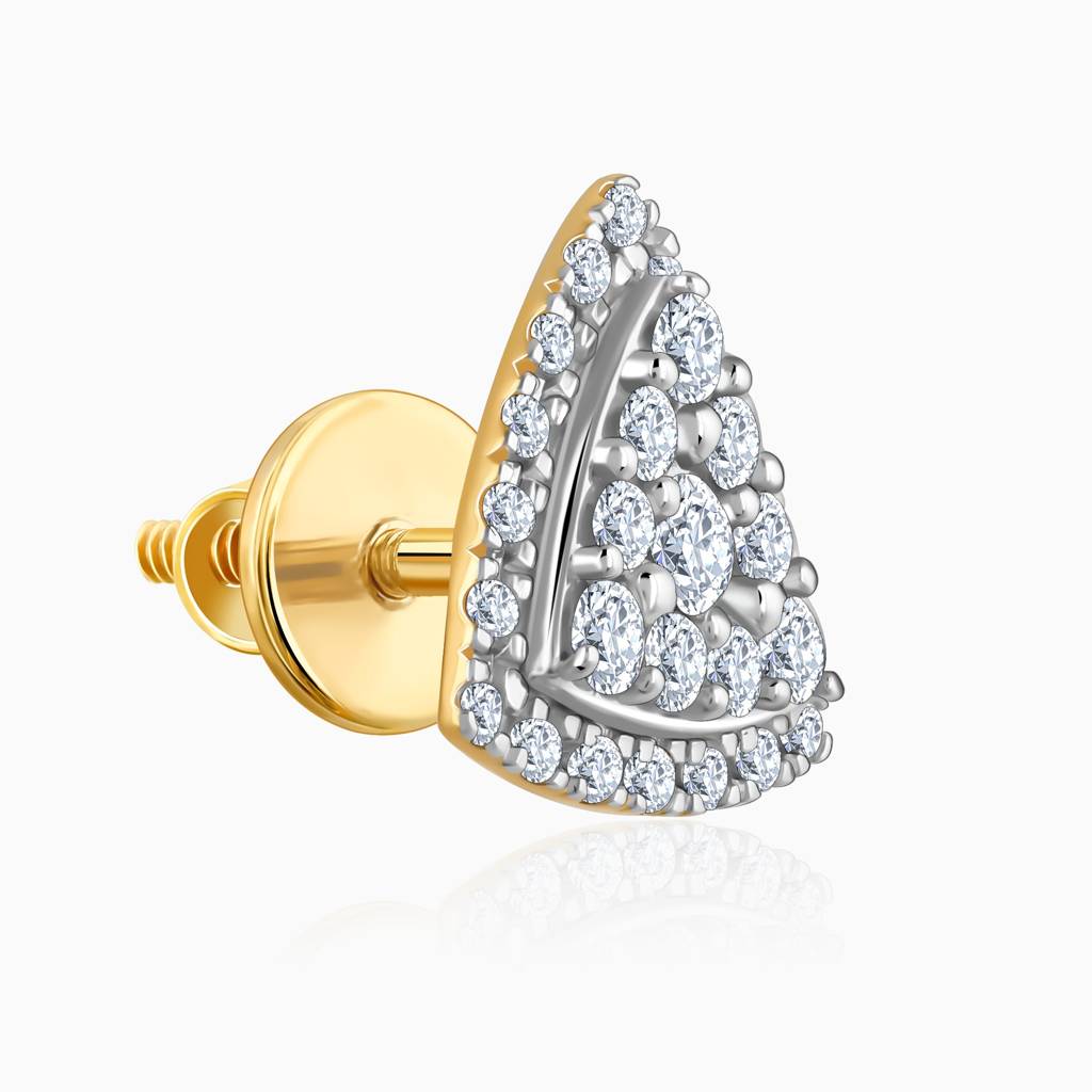 18K Gold Glitter Punch Diamond Earrings : GDLER0435
