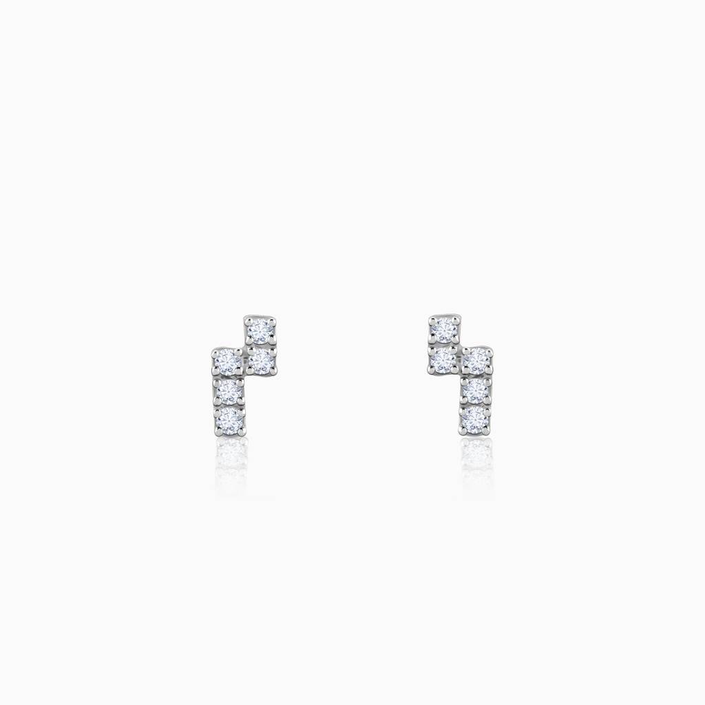 14K Gold Bolt Diamond Earrings : GDLER0436
