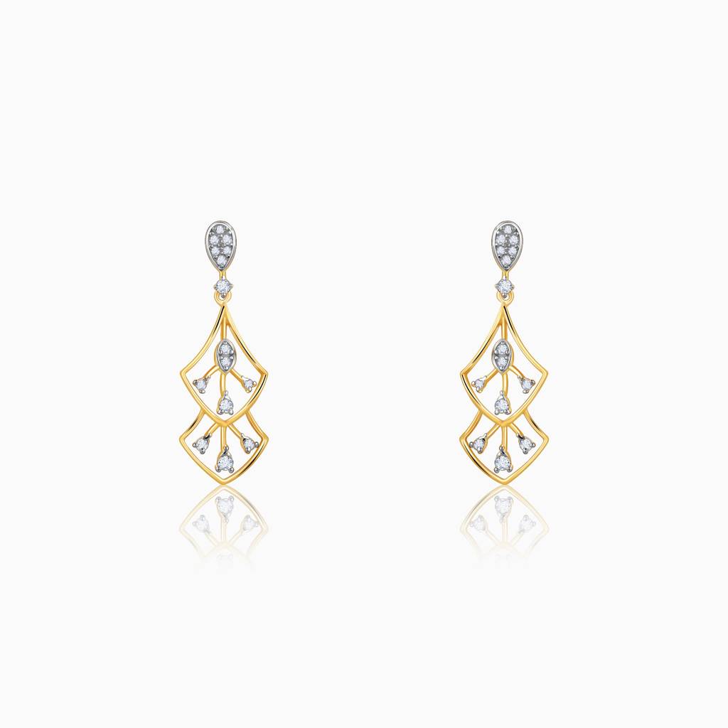 14K Gold Layered Luxe Diamond Earrings : GDLER0437