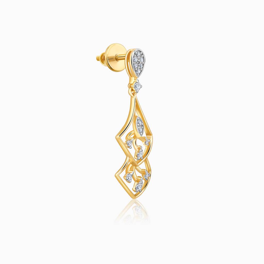 14K Gold Layered Luxe Diamond Earrings : GDLER0437