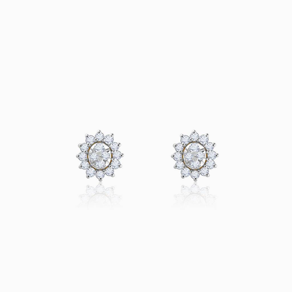 14K Gold Daisy Diamond Earrings : GDLER0441