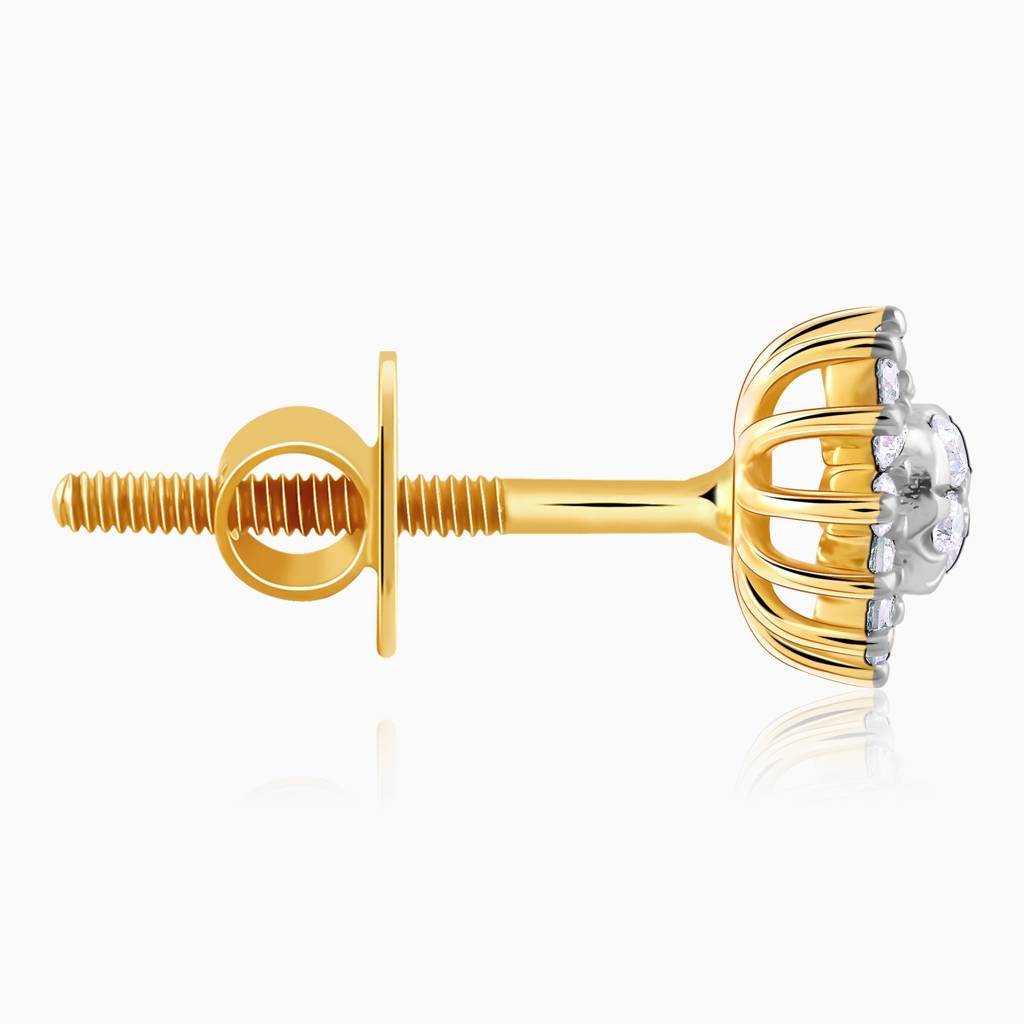 14K Gold Daisy Diamond Earrings : GDLER0441