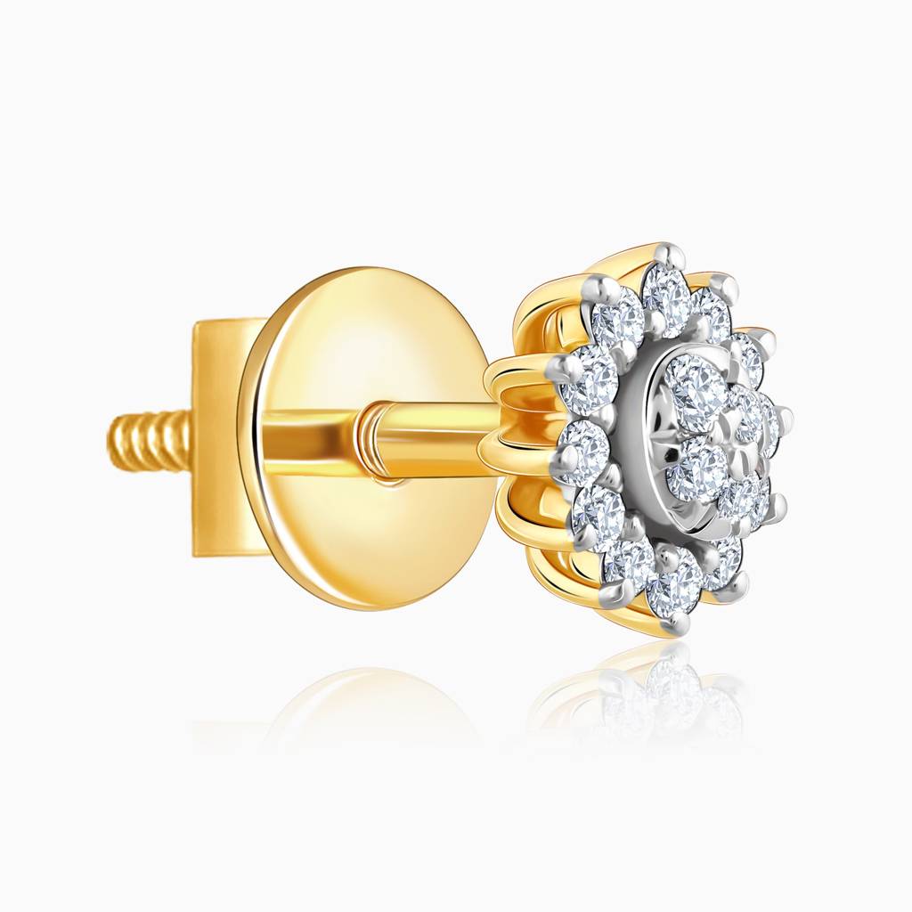 14K Gold Daisy Diamond Earrings : GDLER0441