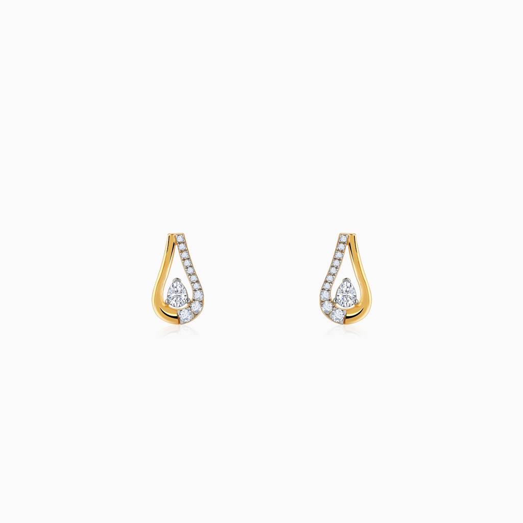 14K Gold Majestic Aura Diamond Earrings : GDLER0454