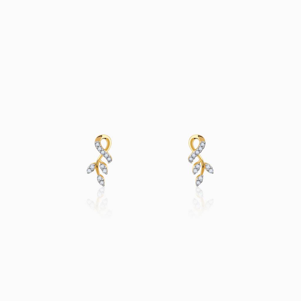 18K Gold Leafy Affair Diamond Earrings : GDLER0458
