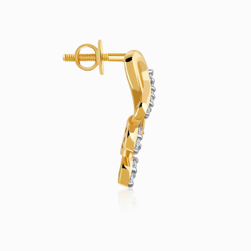 18K Gold Leafy Affair Diamond Earrings : GDLER0458