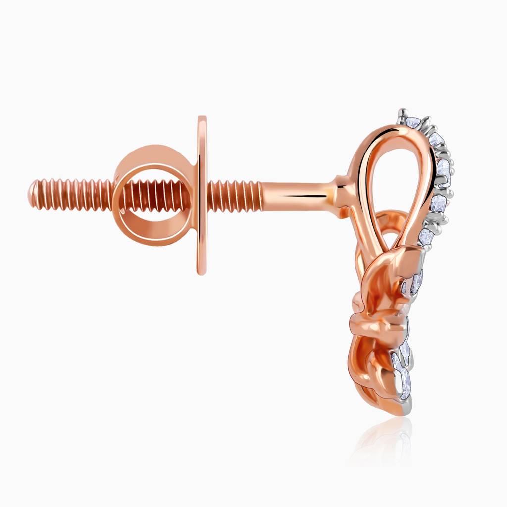 18K Gold Floral Grace Diamond Earrings : GDLER0476