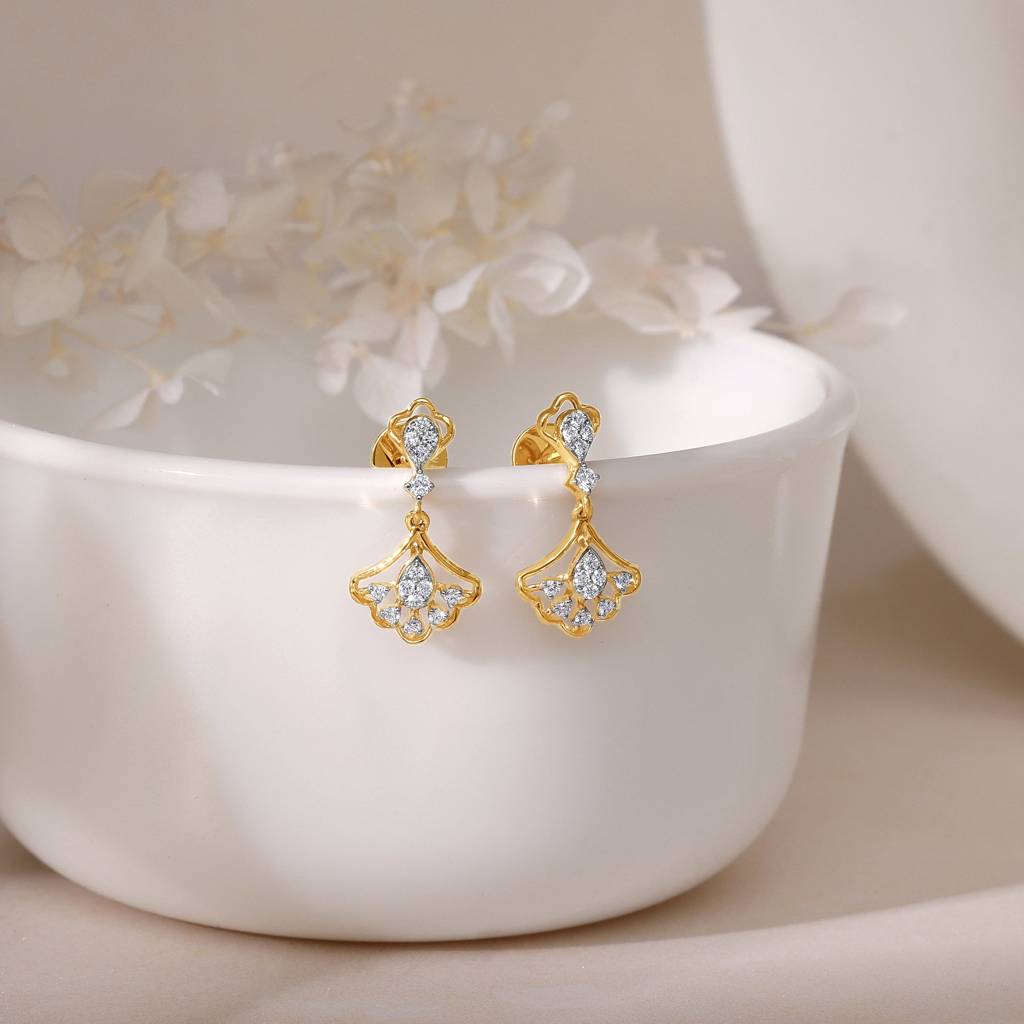 18K Gold Bonita Diamond Earrings : GDLER0479