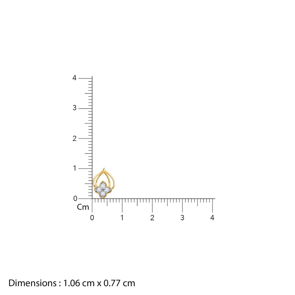 18K Gold Pure Clover Diamond Earrings : GDLER0489