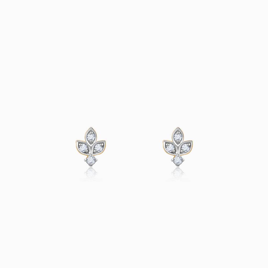 18K Gold Amber Radiance Diamond Studs : GDLER0495