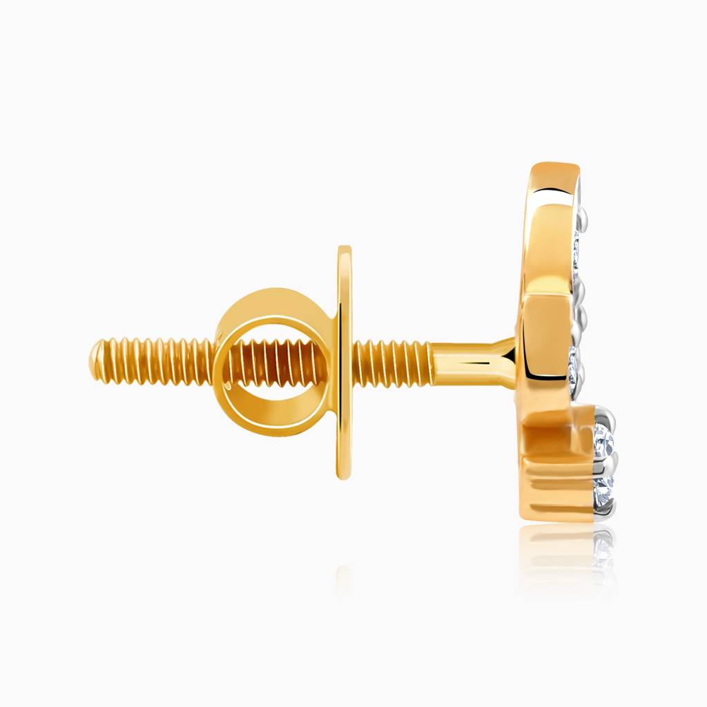 18K Gold Amber Radiance Diamond Studs : GDLER0495