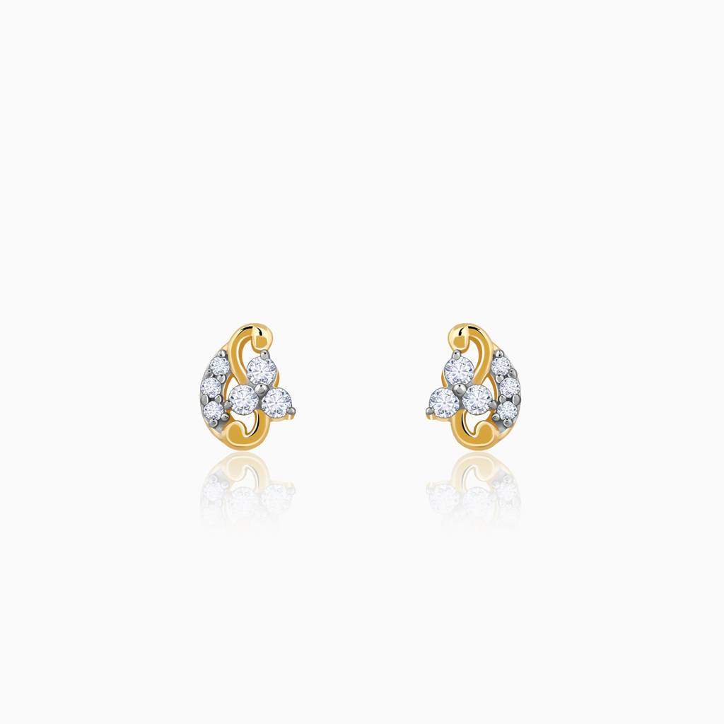 18K Gold Mini Diamond Studs : GDLER0496