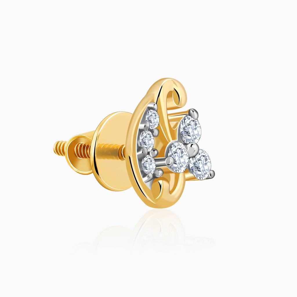 18K Gold Mini Diamond Studs : GDLER0496
