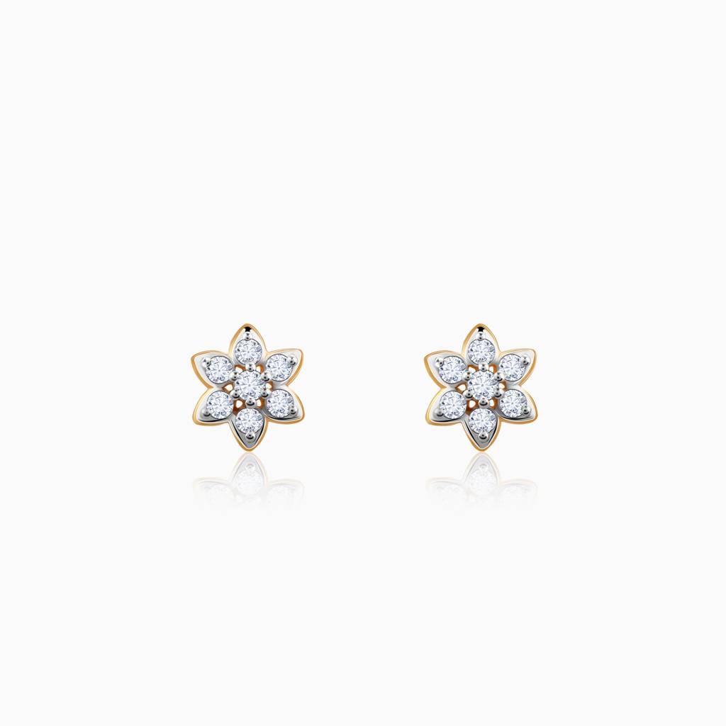 18K Gold Heavenly Celeste Diamond Studs : GDLER0500