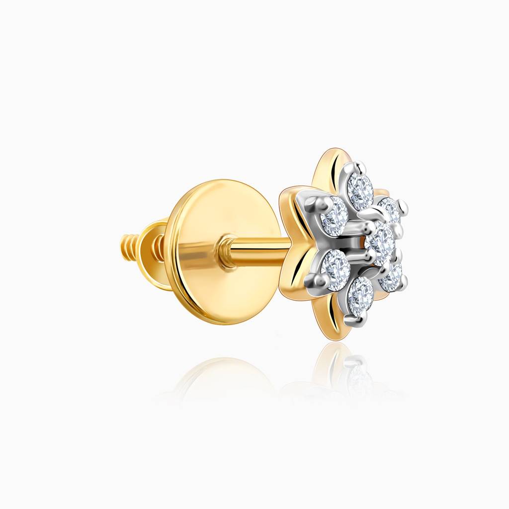 18K Gold Heavenly Celeste Diamond Studs : GDLER0500