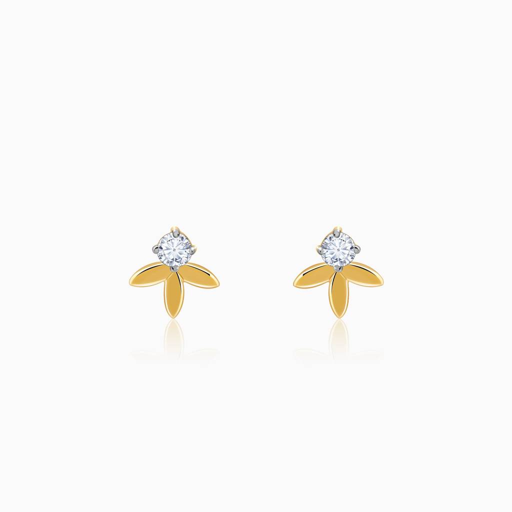 18K Gold Blossom Diamond Studs : GDLER0502
