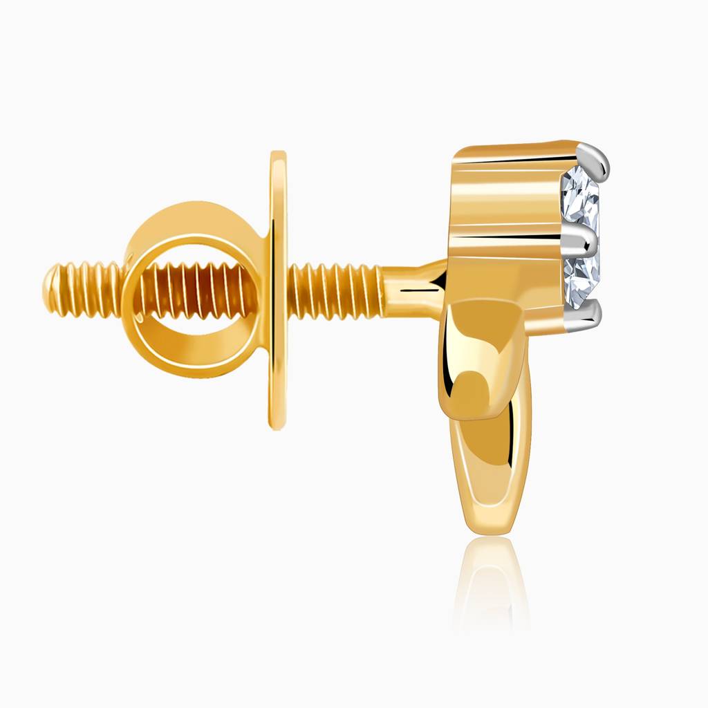 18K Gold Blossom Diamond Studs : GDLER0502