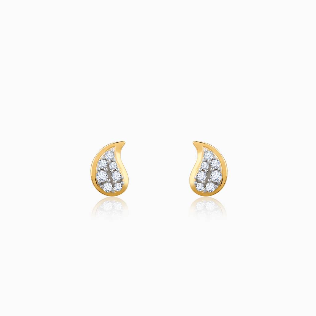 18K Gold Mango Gleam Diamond Earrings : GDLER0503