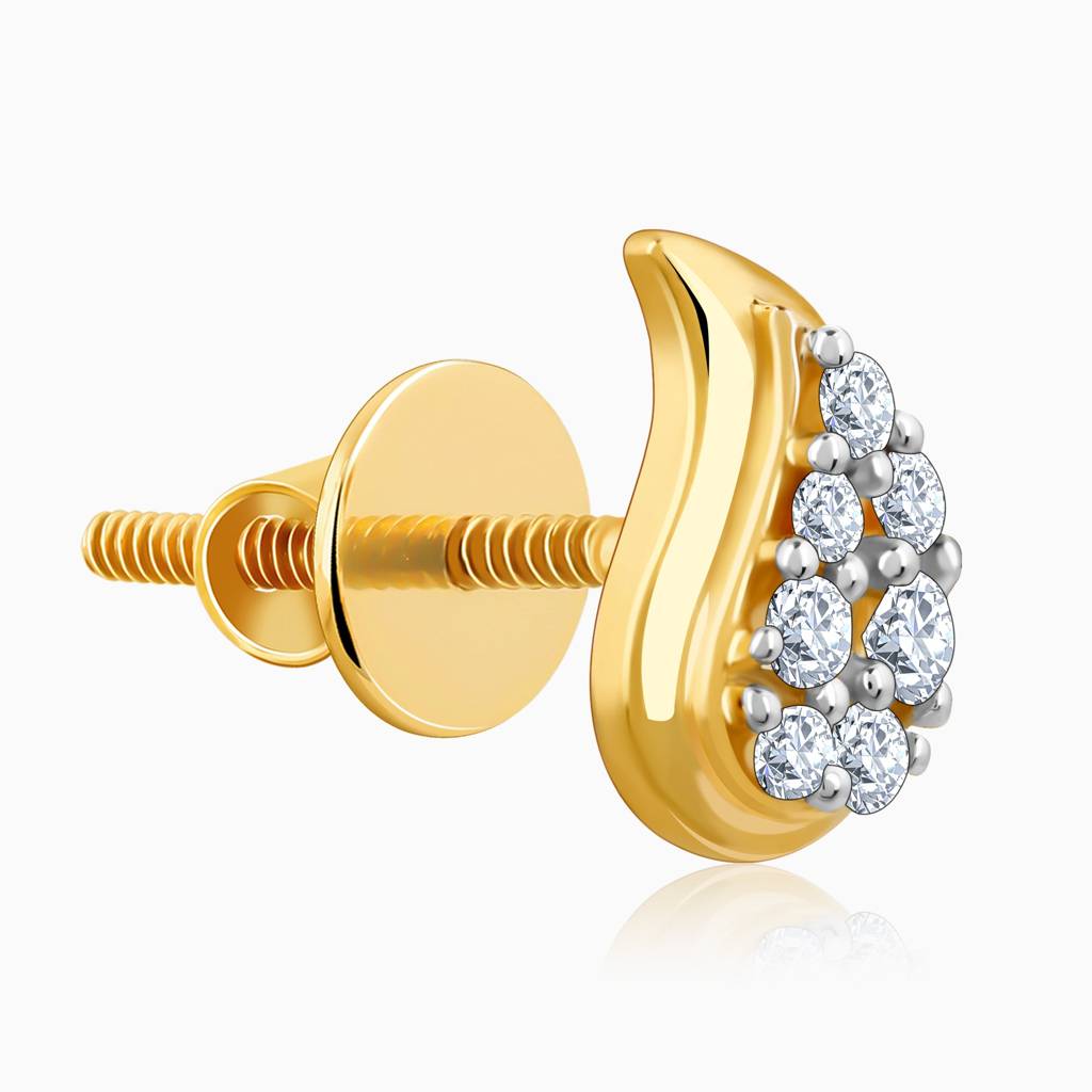 18K Gold Mango Gleam Diamond Earrings : GDLER0503
