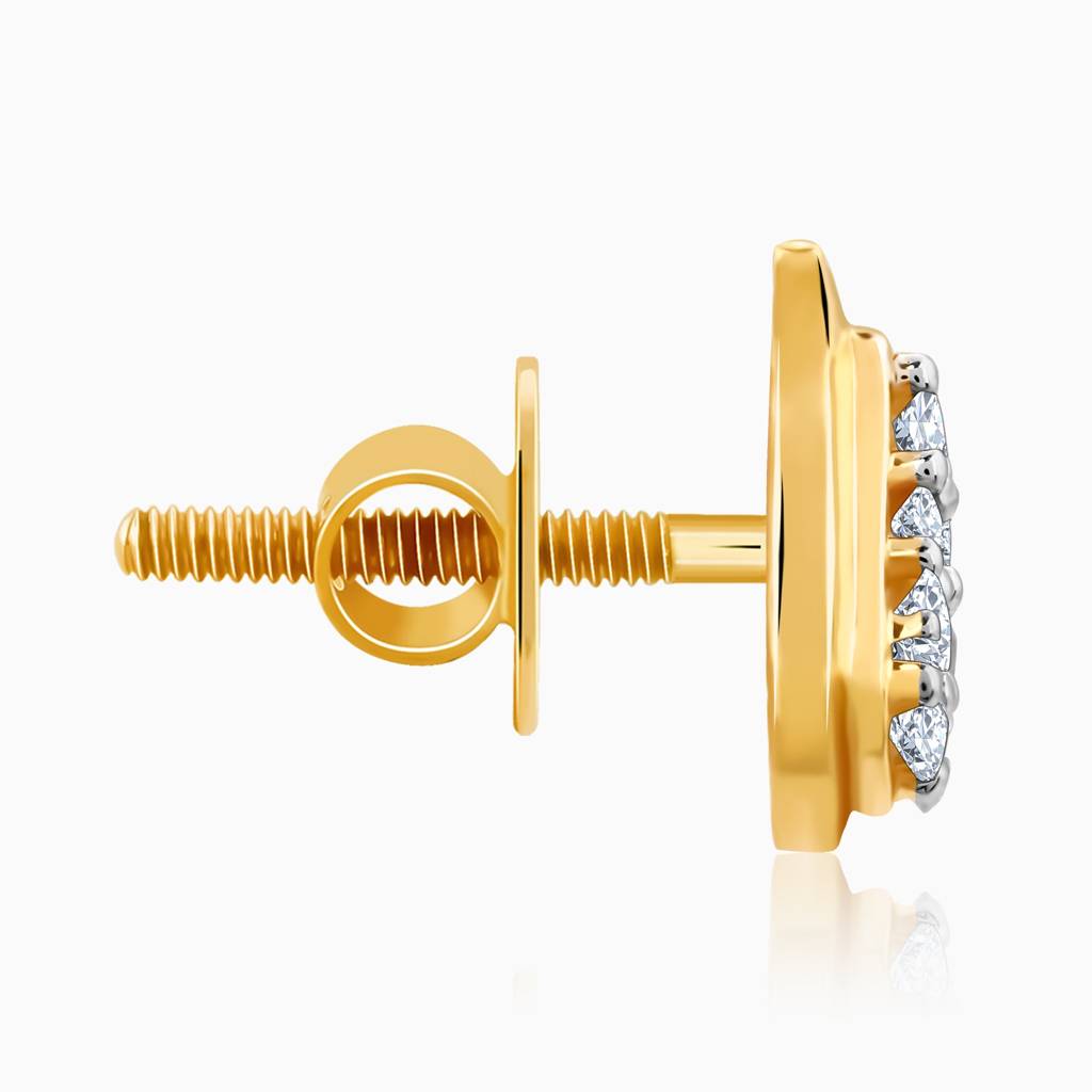 18K Gold Mango Gleam Diamond Earrings : GDLER0503