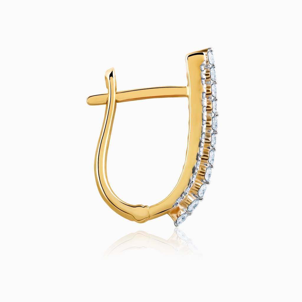 18K Gold Celestra Magic Diamond J-Hoop Earrings : GDLER0507