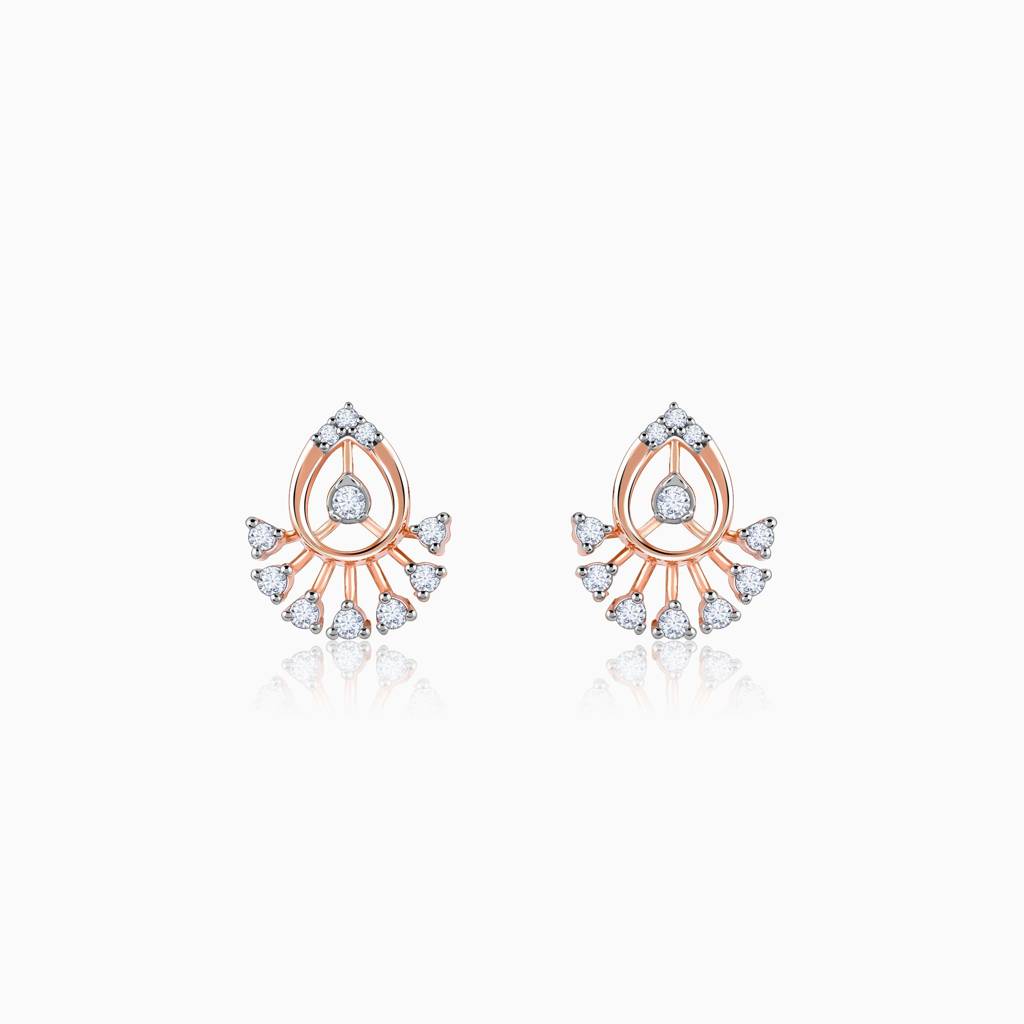 18K Rose Gold Glowtide Diamond Earrings : GDLER0509