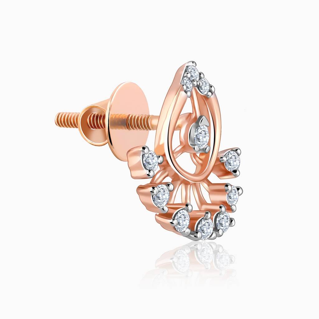 18K Rose Gold Glowtide Diamond Earrings : GDLER0509