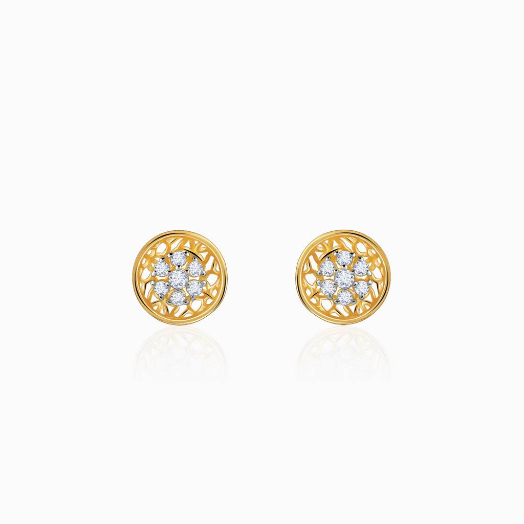 18K Gold Plethora Diamond Earrings : GDLER0510