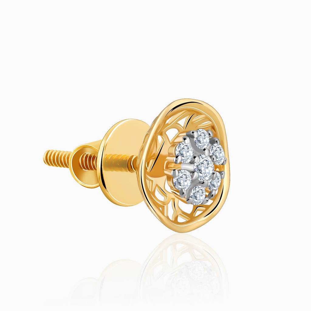 18K Gold Plethora Diamond Earrings : GDLER0510