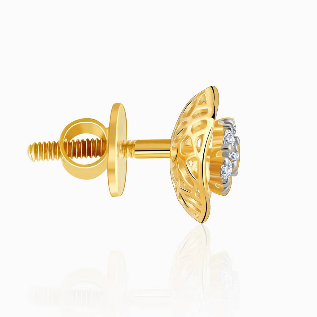 18K Gold Plethora Diamond Earrings : GDLER0510