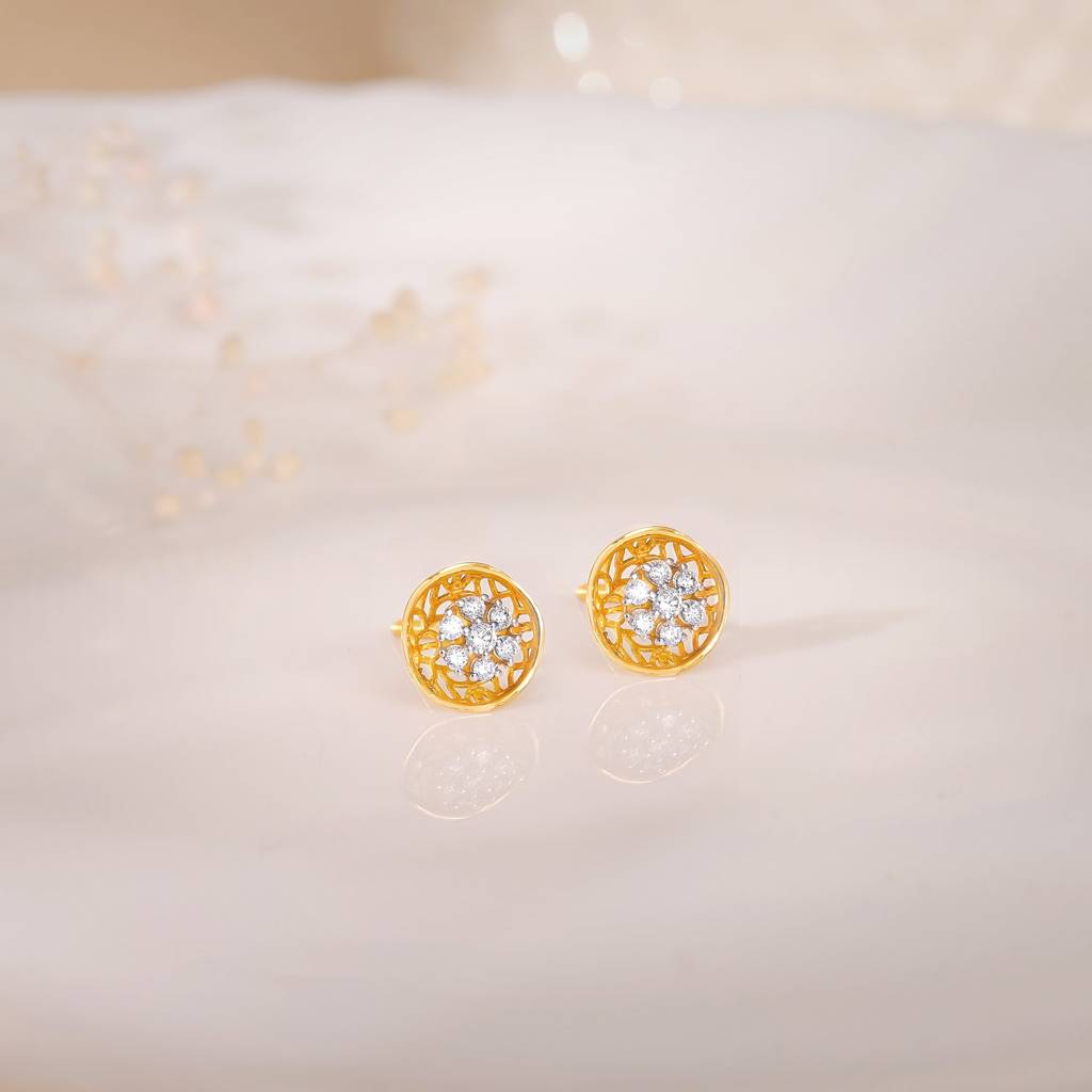 18K Gold Plethora Diamond Earrings : GDLER0510