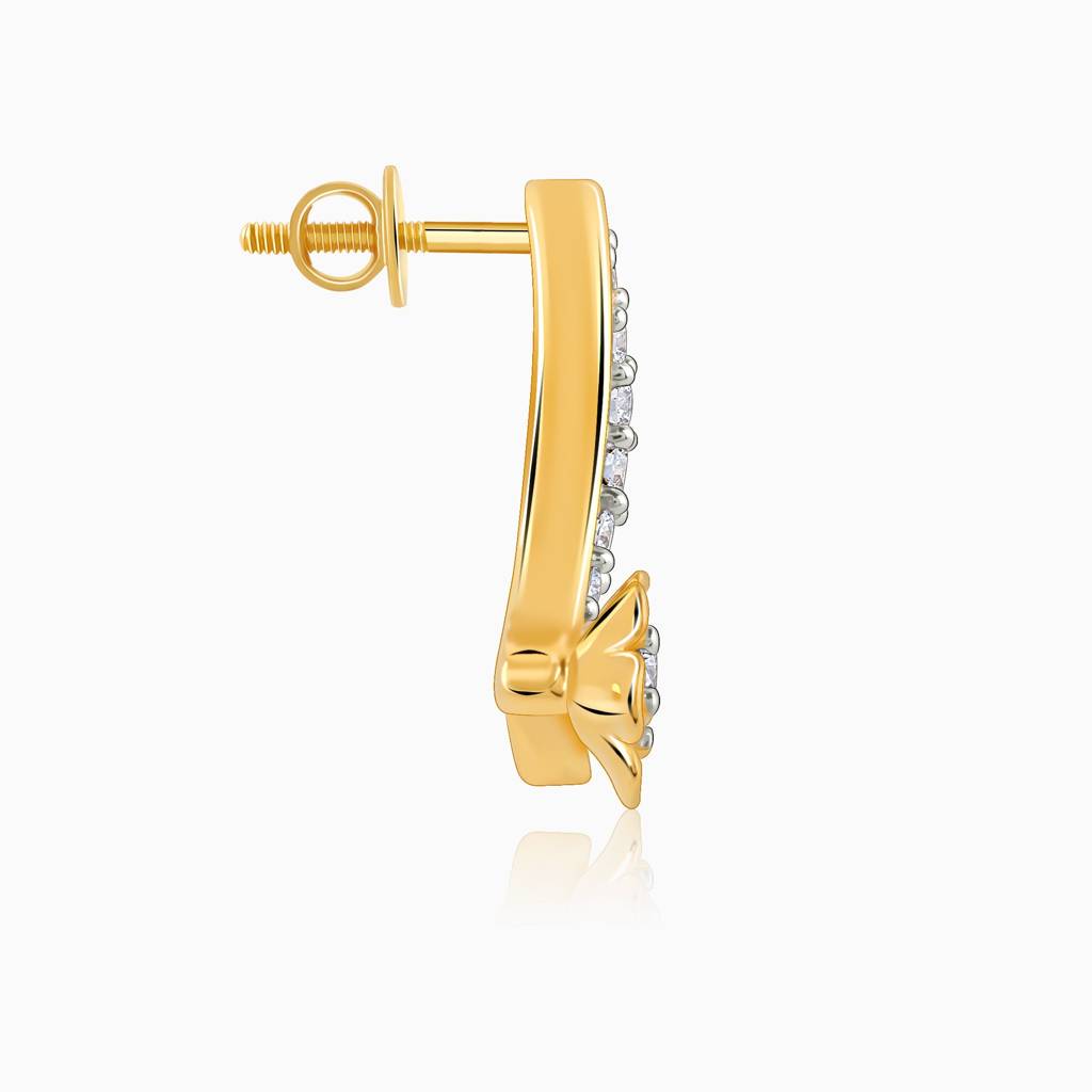 18K Gold Funky Florals Diamond Earrings : GDLER0514